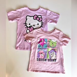 Hello Kitty and Squish Squad Squishmallows Pink Kids T-Shirts, size 6
